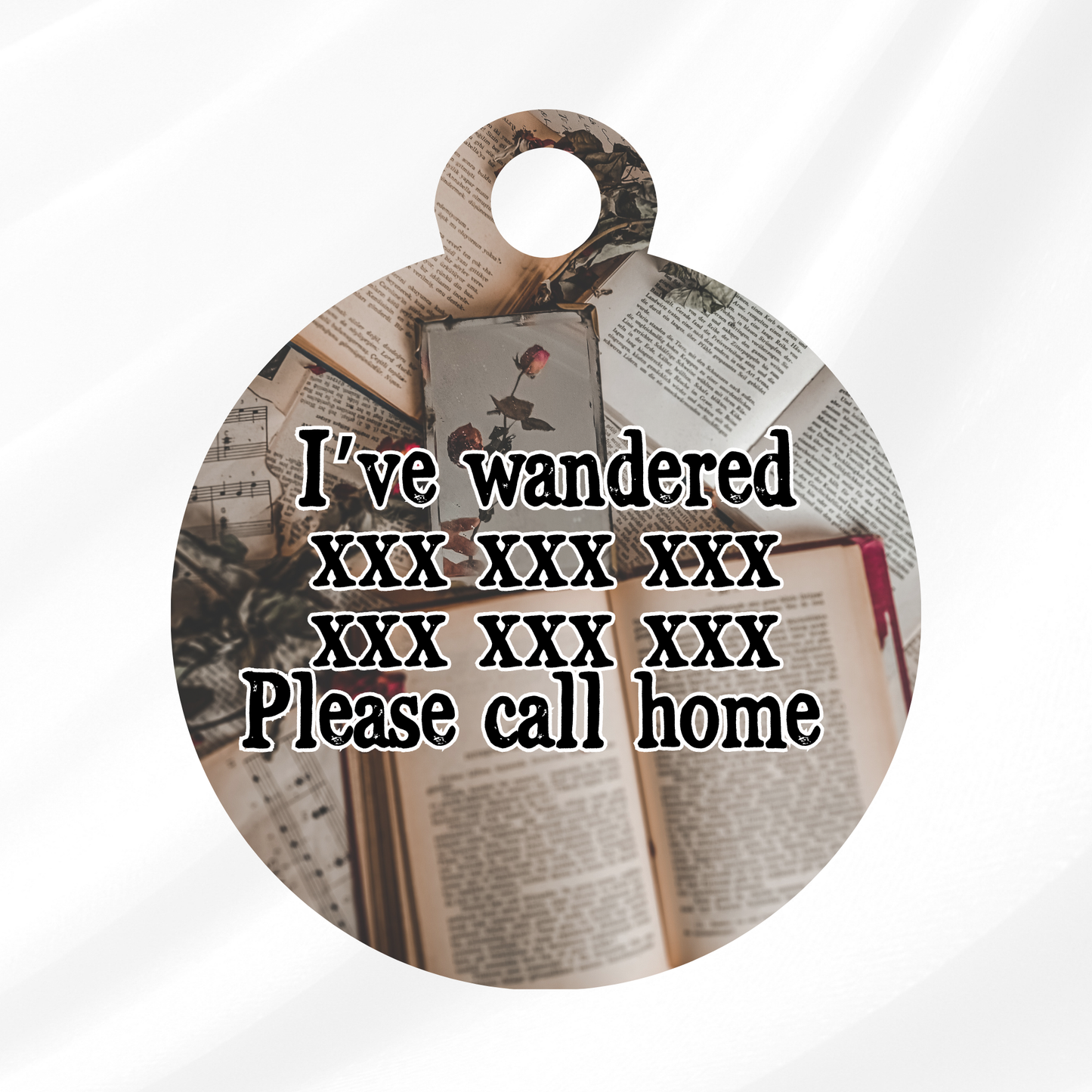 Of Roses and Books Pet ID Tag