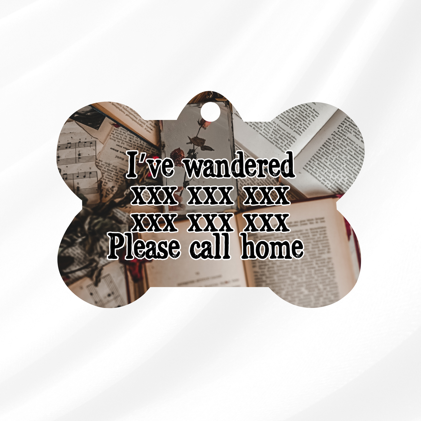 Of Roses and Books Pet ID Tag