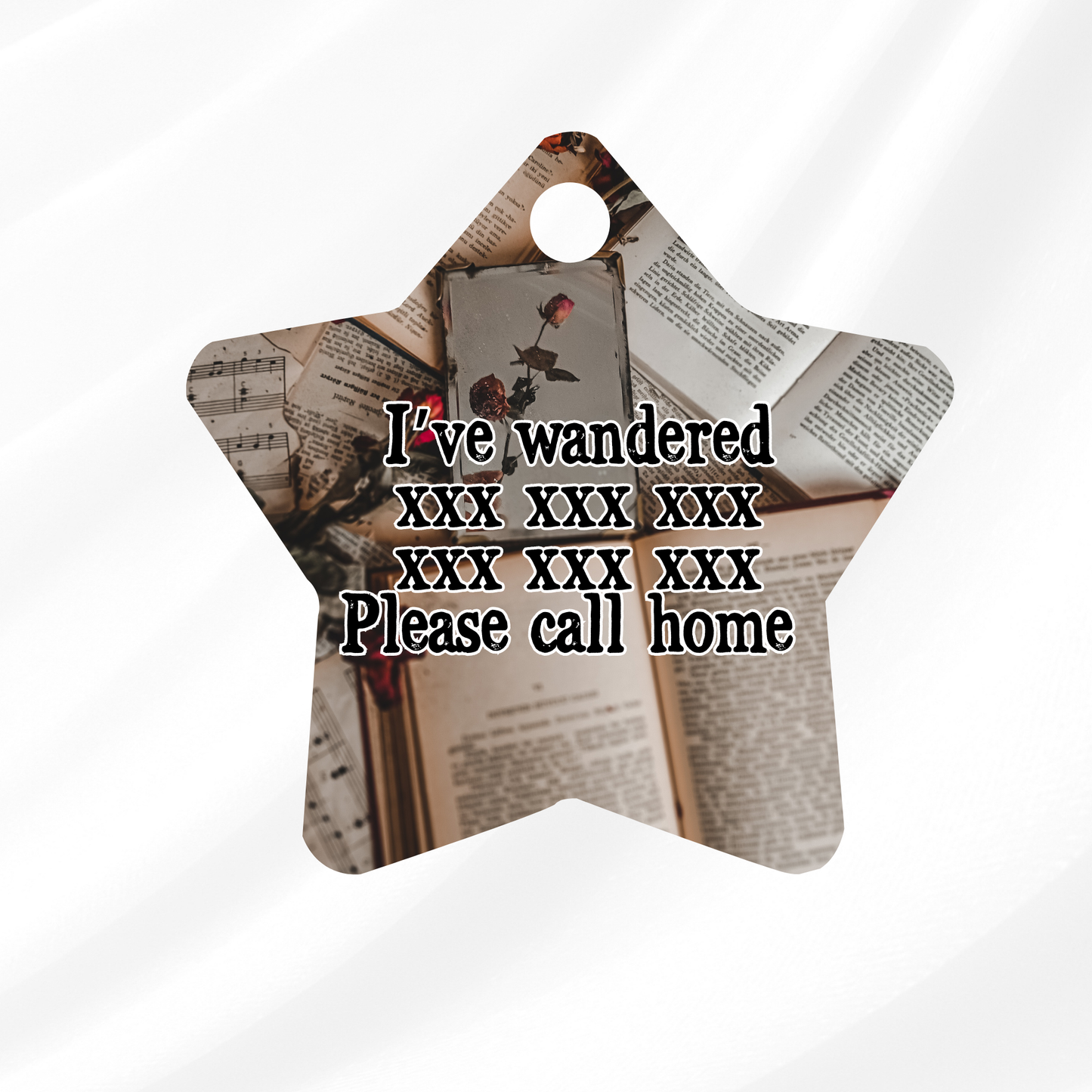 Of Roses and Books Pet ID Tag