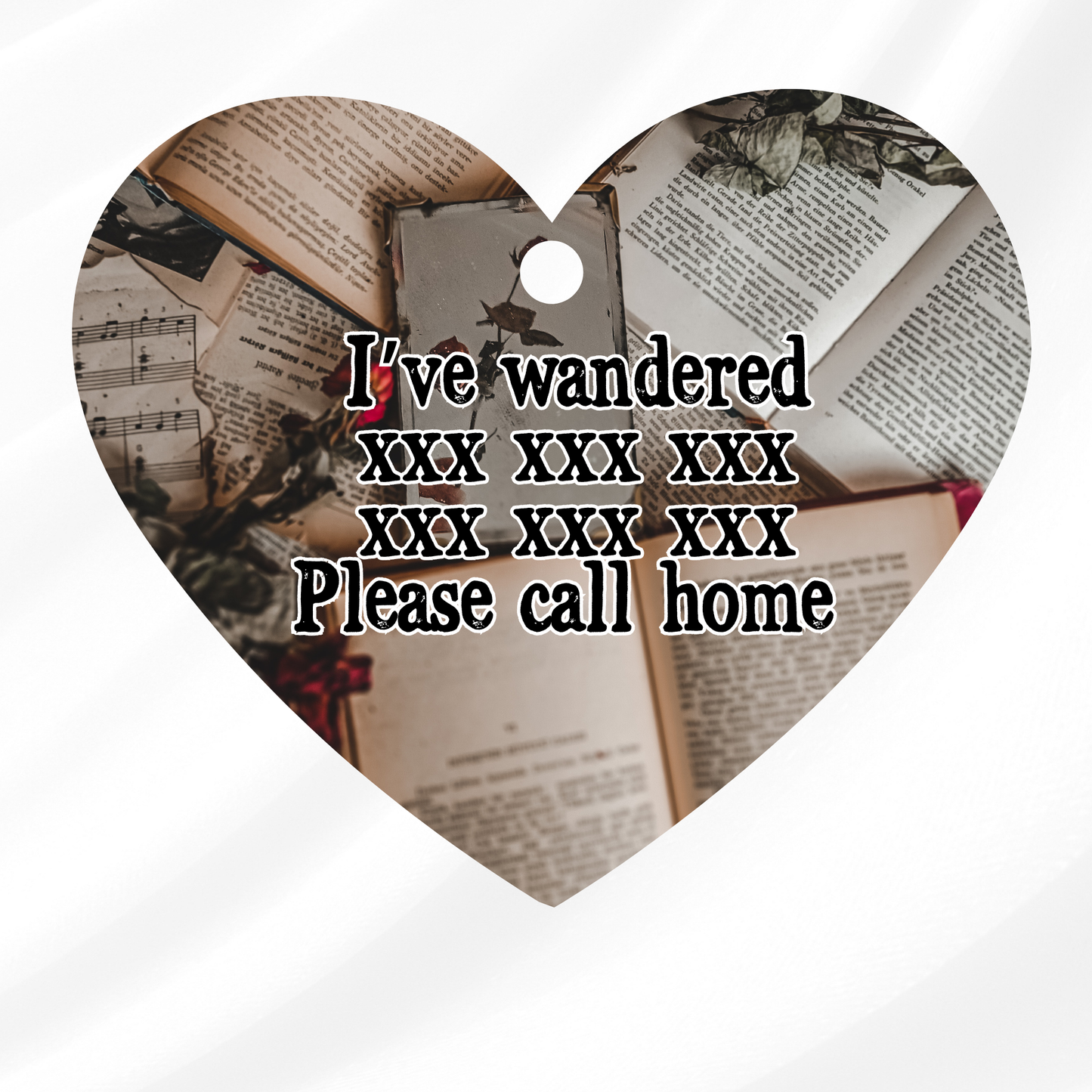 Of Roses and Books Pet ID Tag