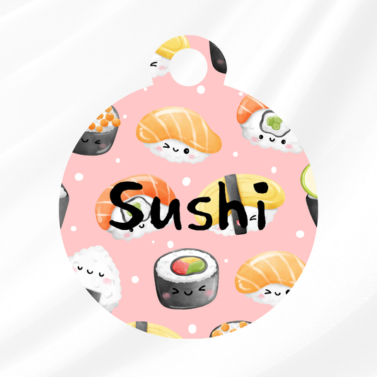 Pink Sushi Pet ID Tag