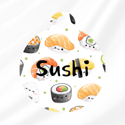 White Sushi Pet ID Tag