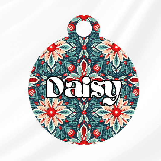 Paisley Daisy ID Tag