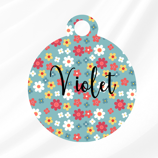 Violet Pet ID Tag