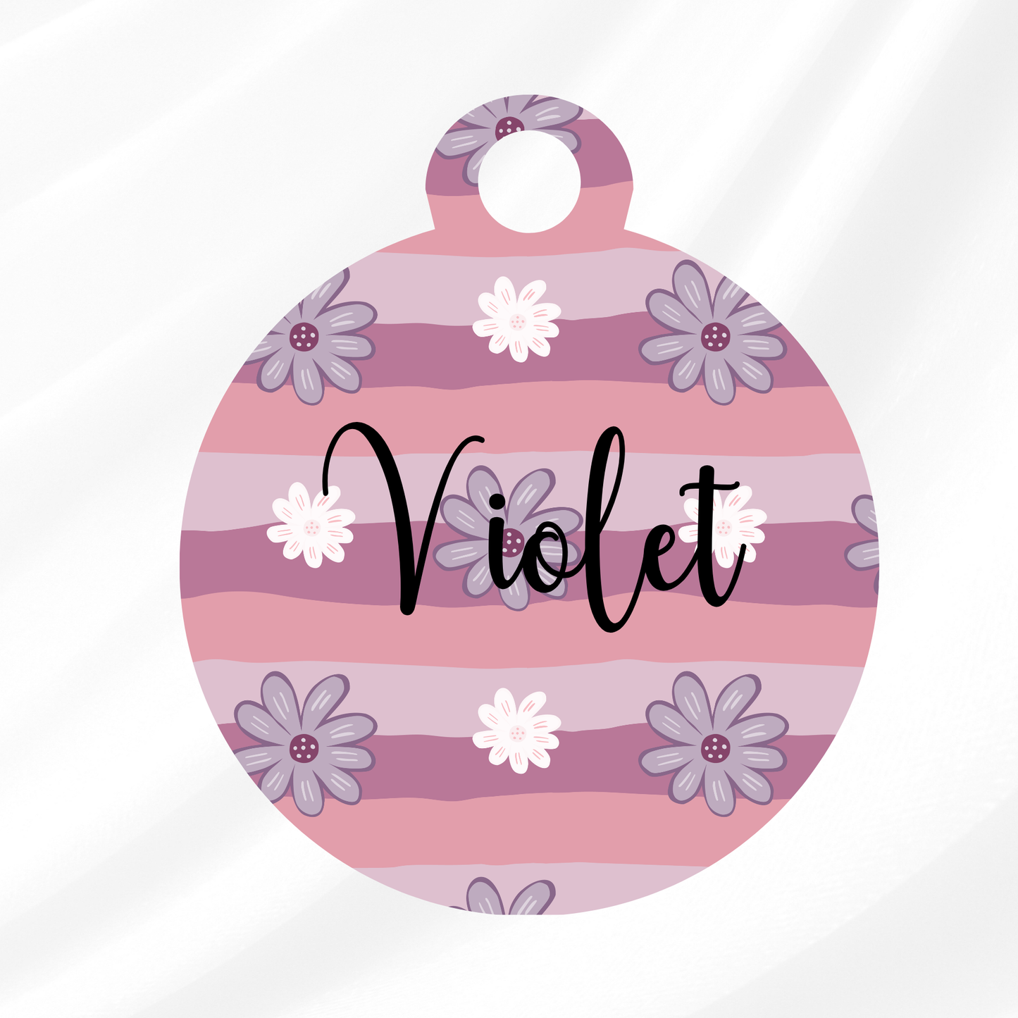 Purple Daisy Pet ID Tag