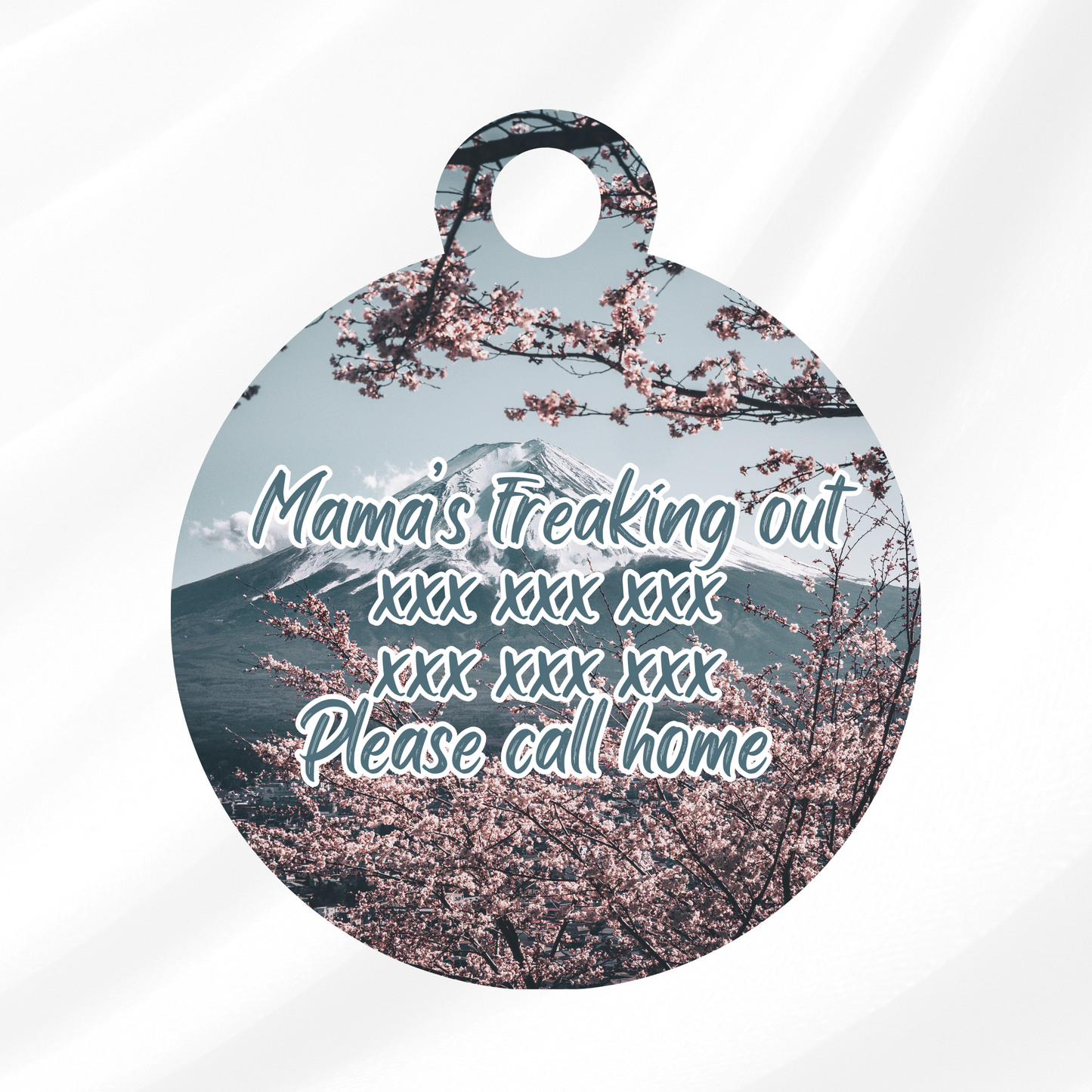 Cherry Blossom Pet ID Tag