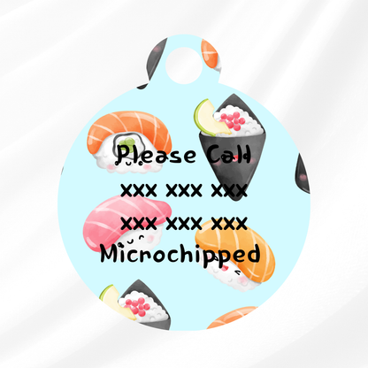 Blue Sushi Pet ID Tag