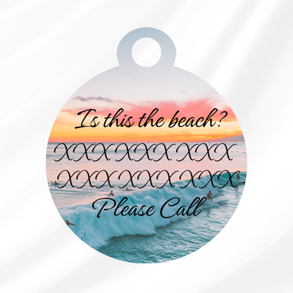 Beach Babe Pet ID Tag