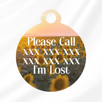 Sunflower Sunset Pet ID Tag