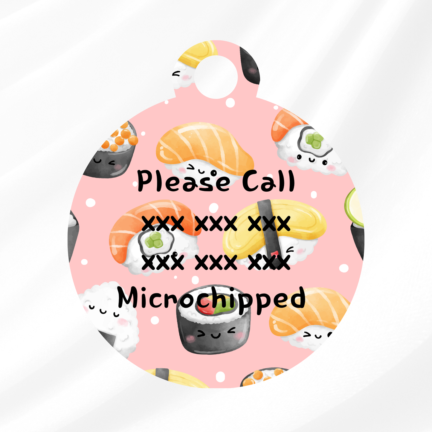 Pink Sushi Pet ID Tag