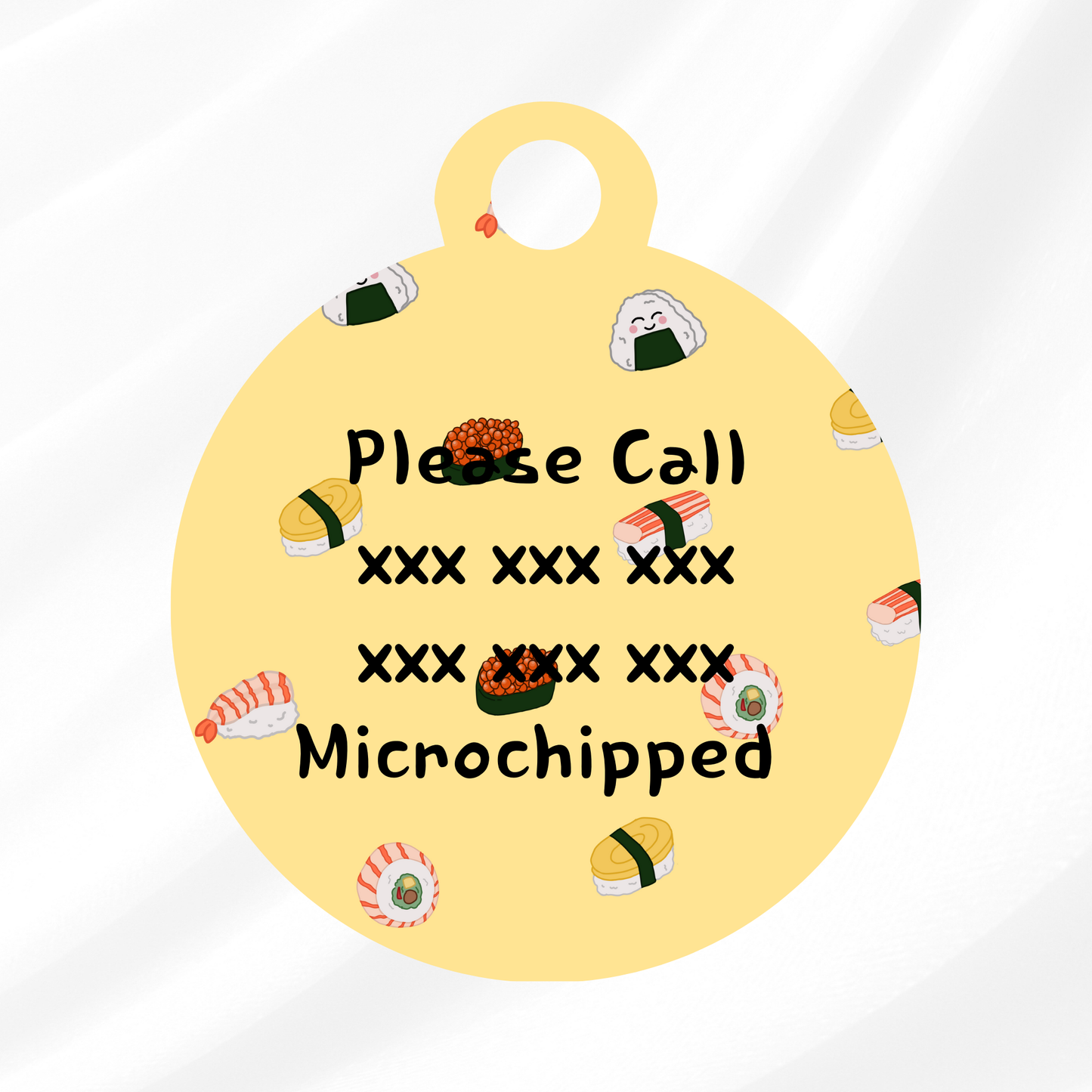 Sushi Yellow Pet ID Tag