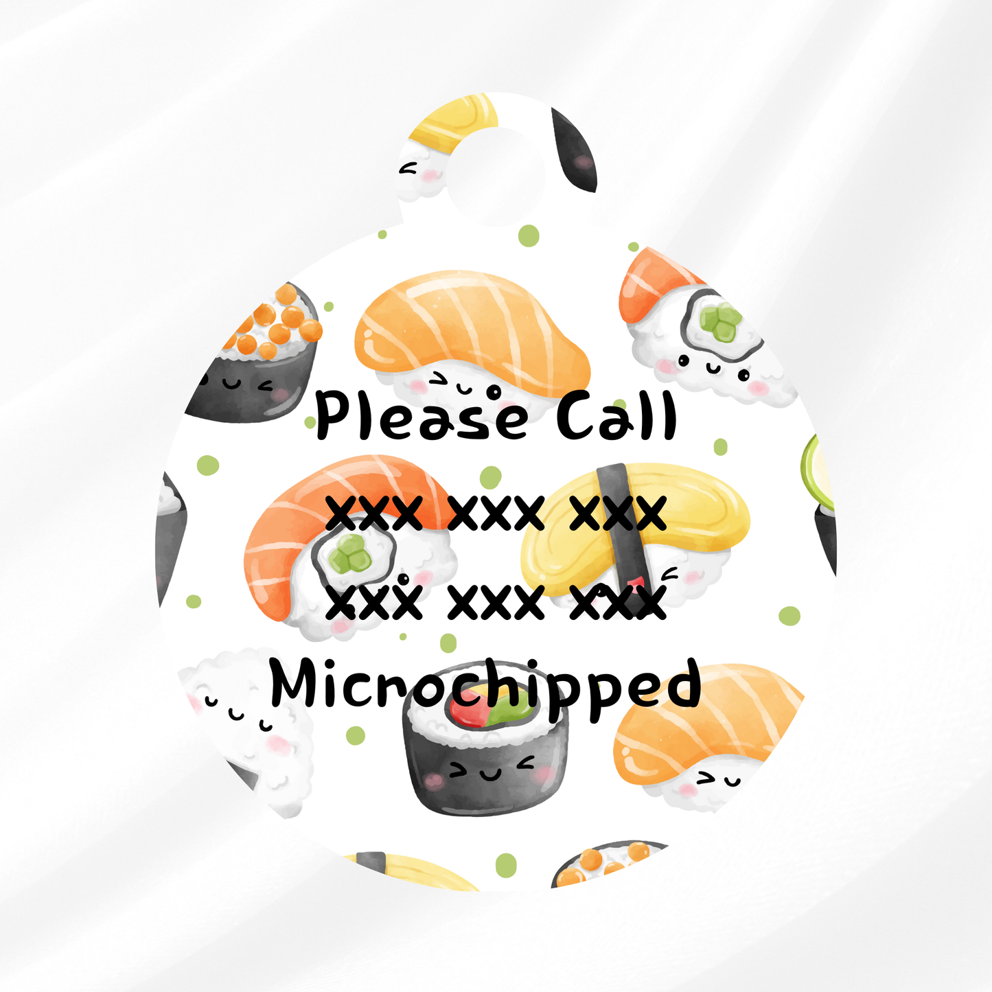 White Sushi Pet ID Tag