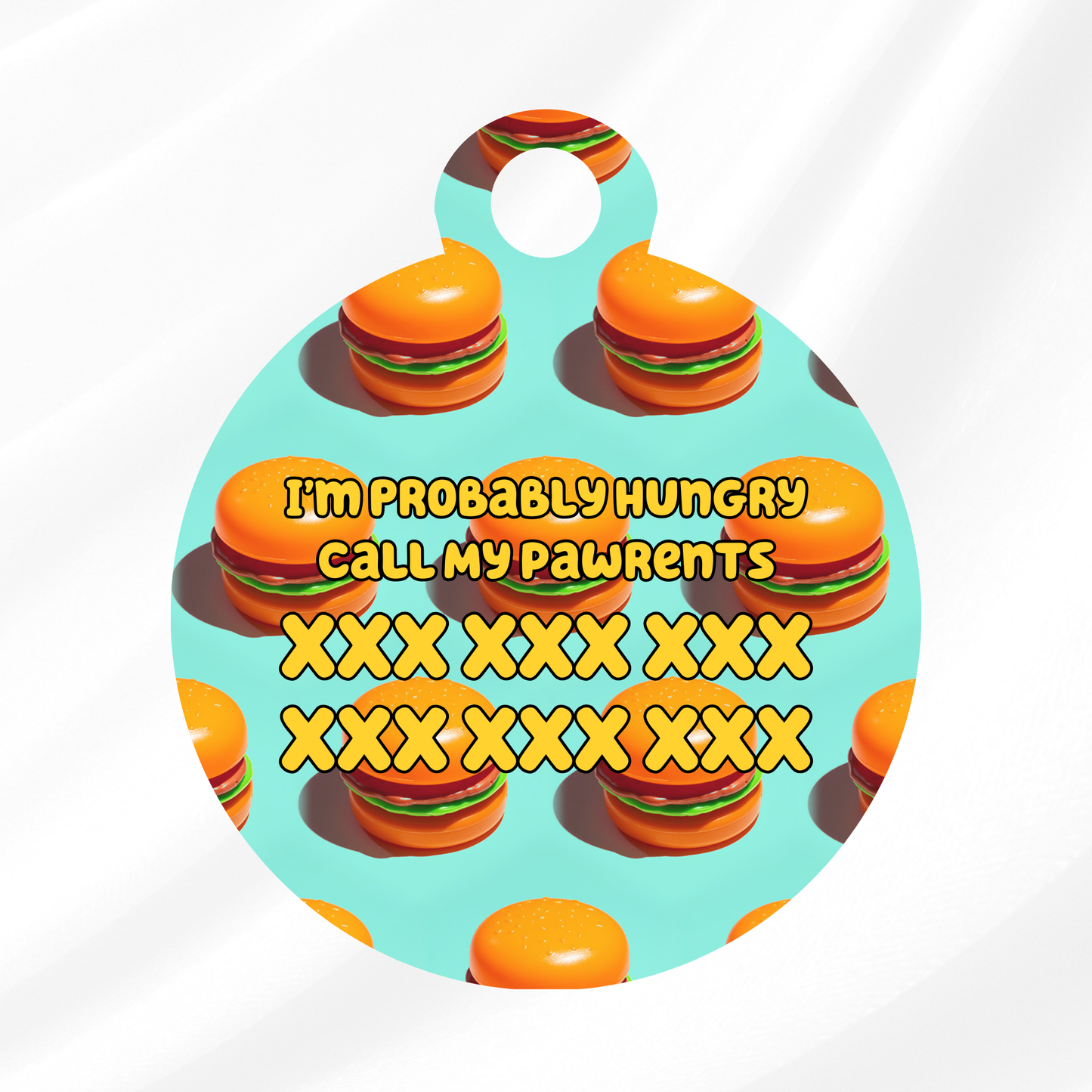 Cheeseburger Pet ID Tag