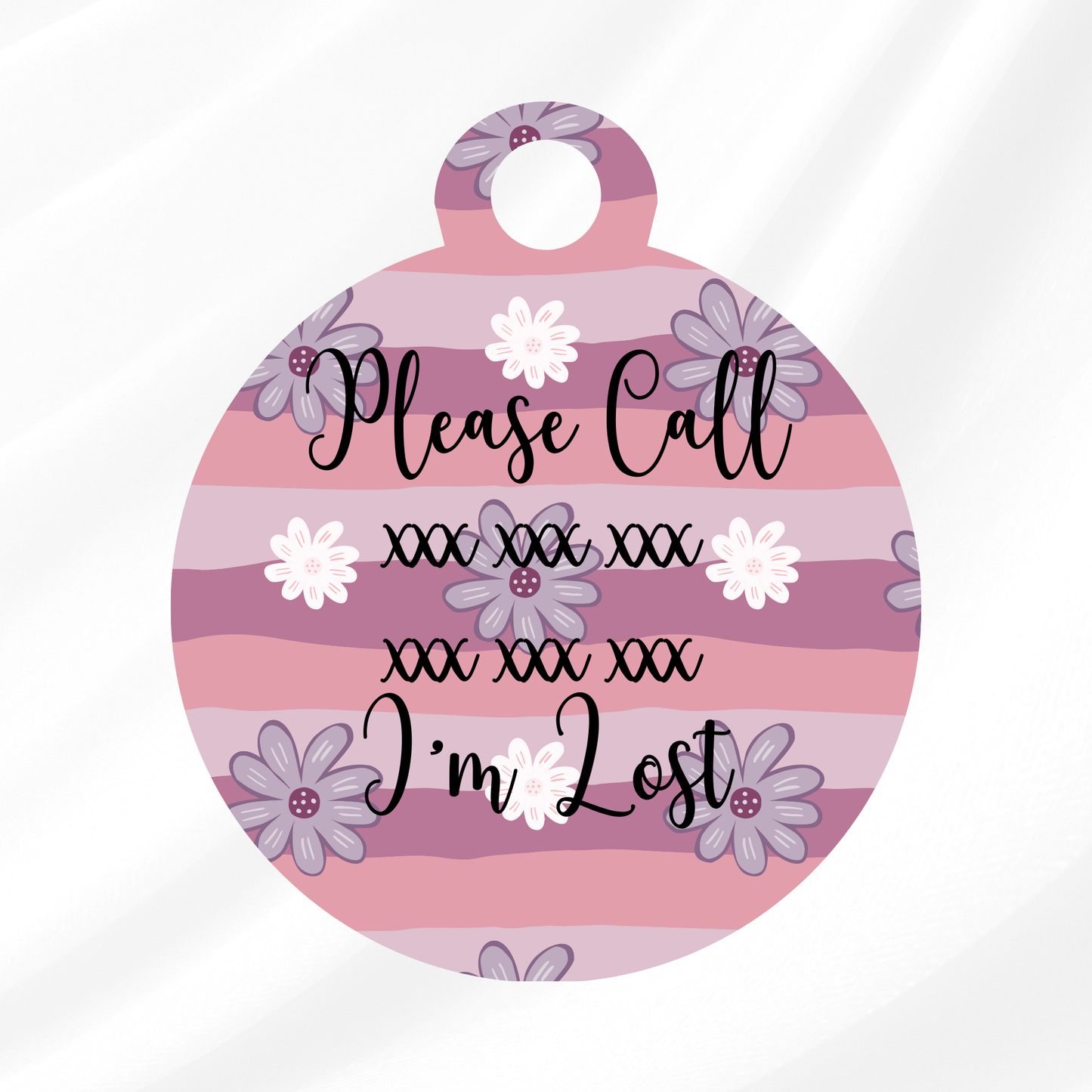 Purple Daisy Pet ID Tag