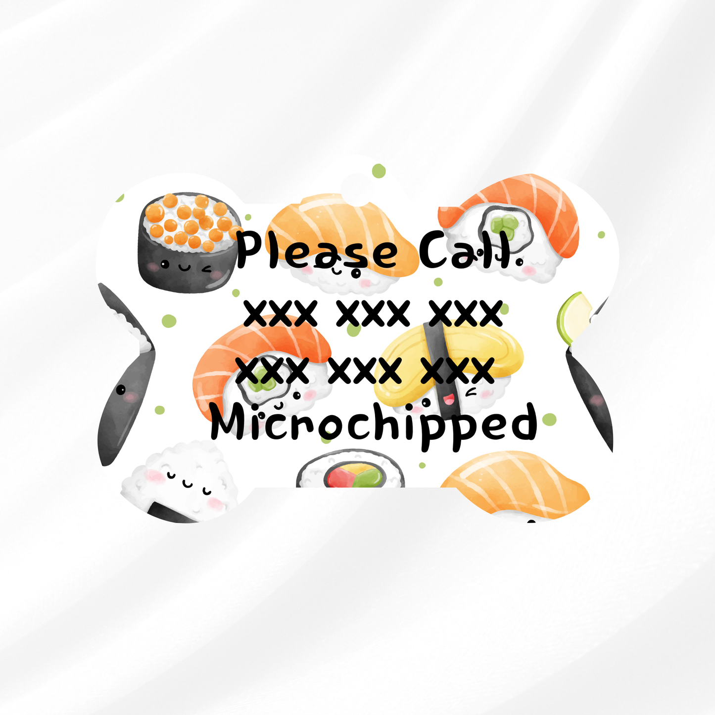 White Sushi Pet ID Tag