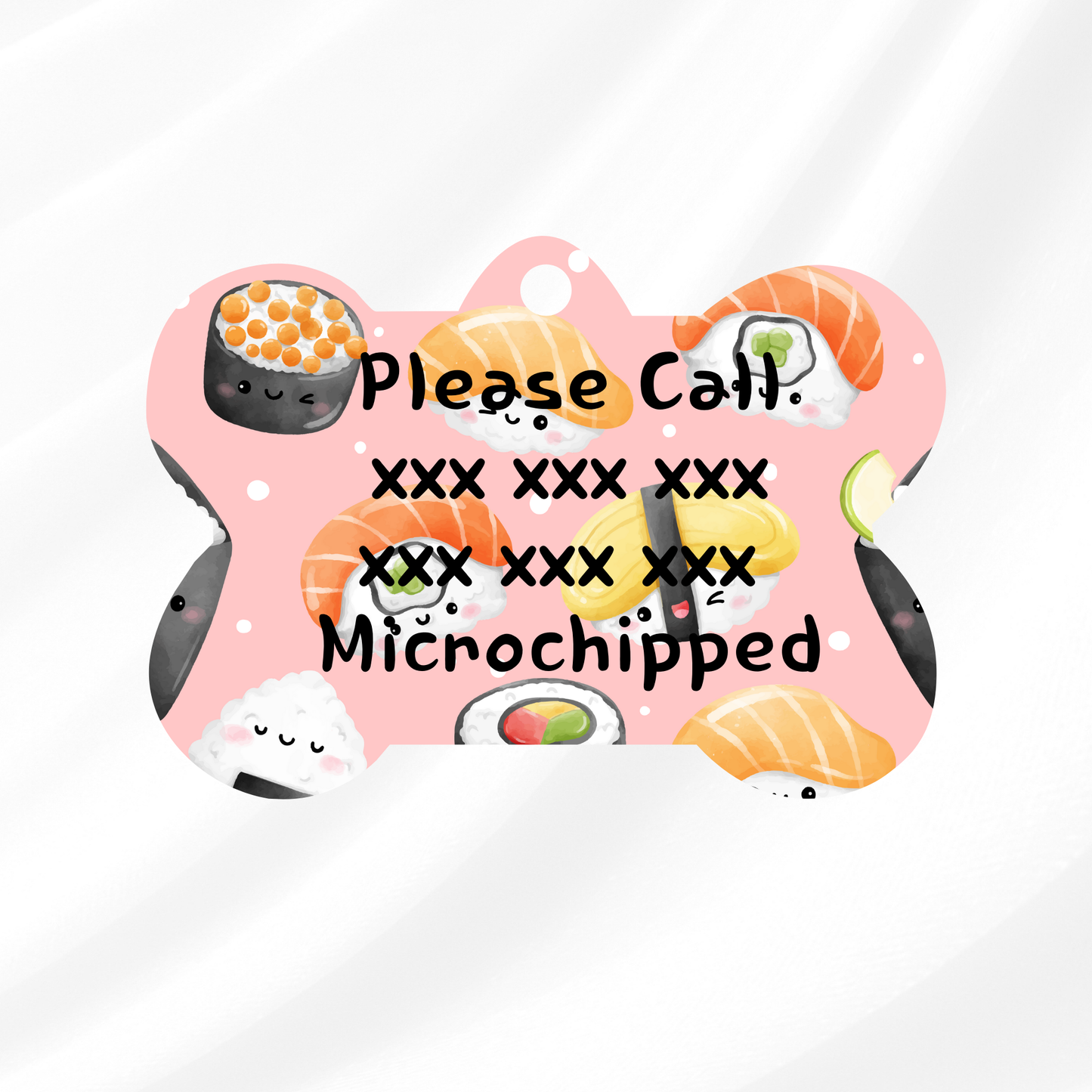 Pink Sushi Pet ID Tag