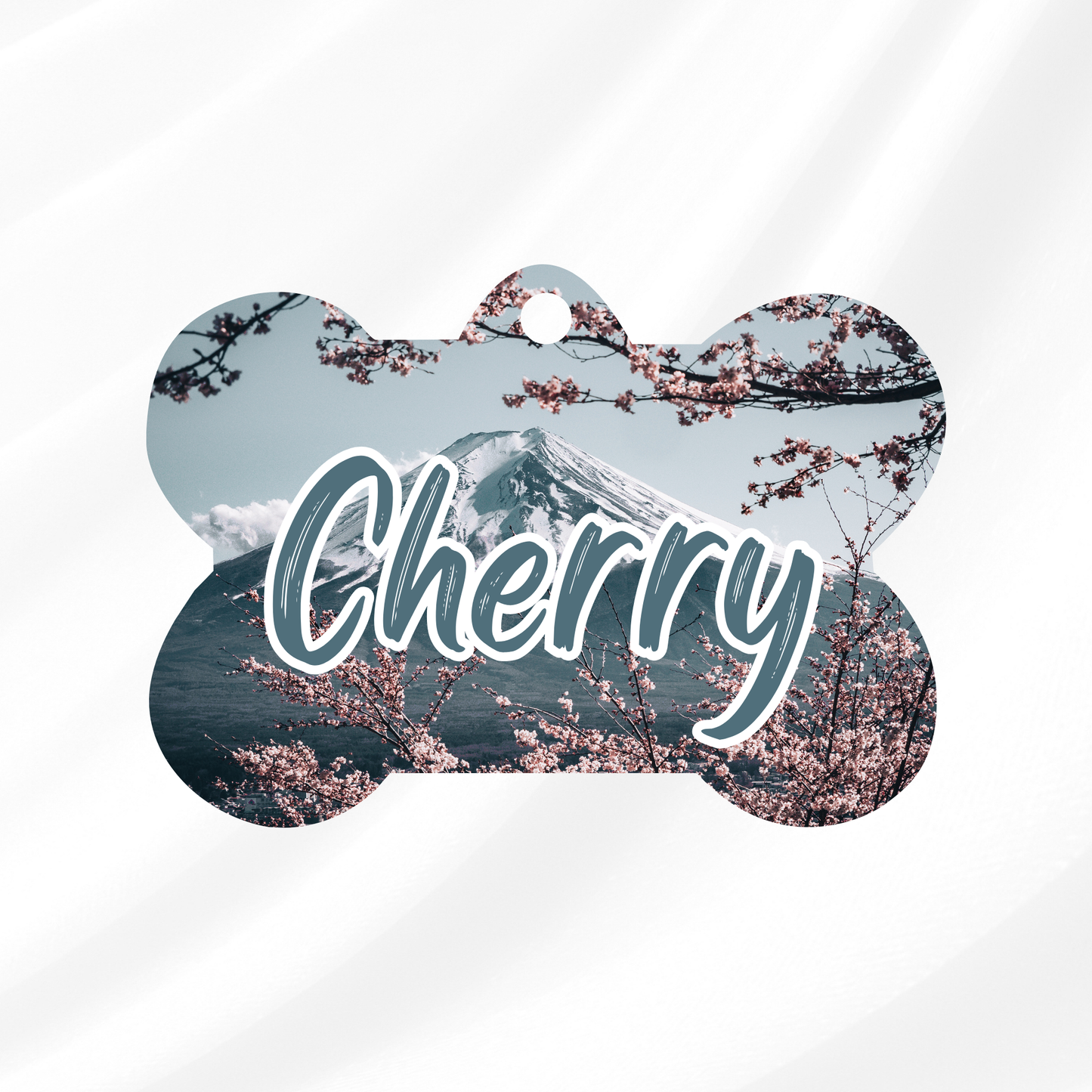 Cherry Blossom Pet ID Tag