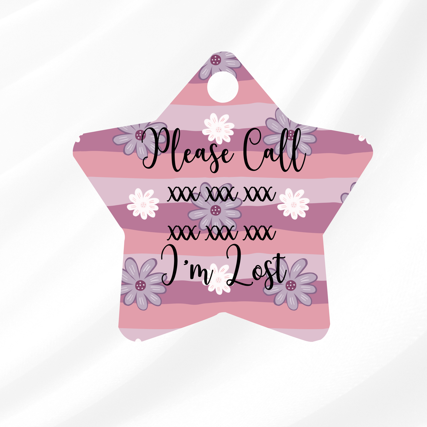 Purple Daisy Pet ID Tag