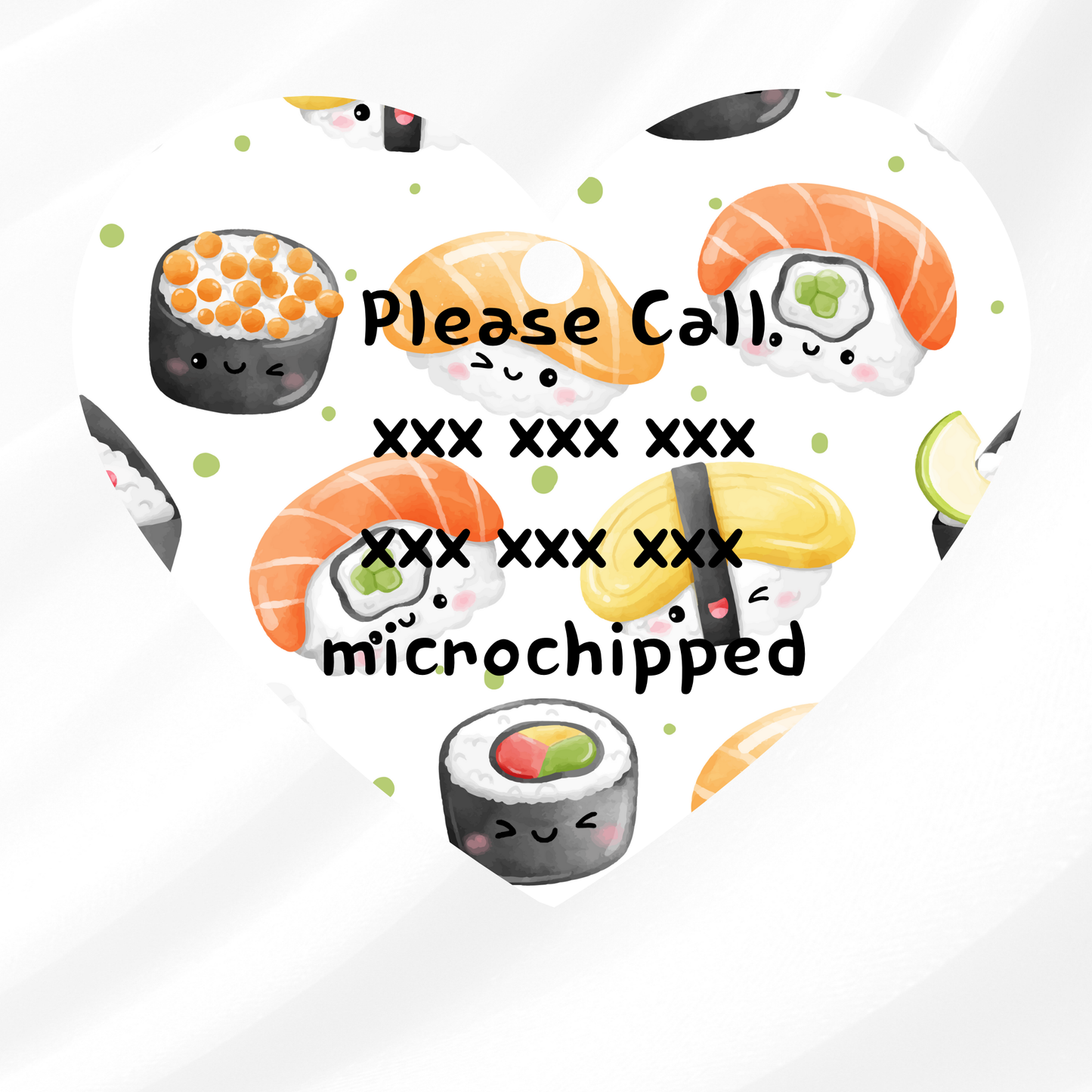 White Sushi Pet ID Tag